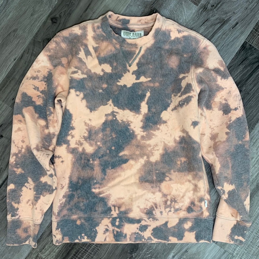Eddie Bauer Bleach Tie Dyed Sweater Size Medium